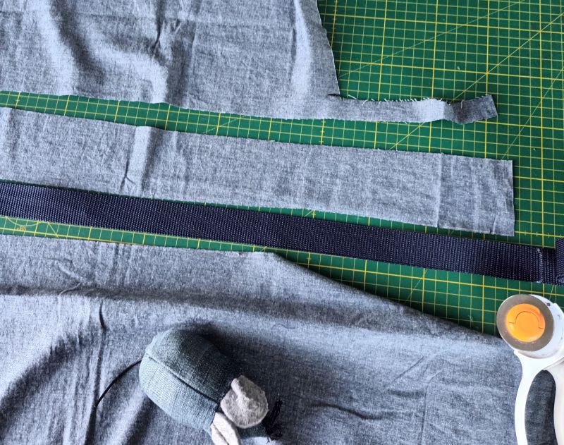 Stoffzuschnitt für ein DIY-Hundehalsband